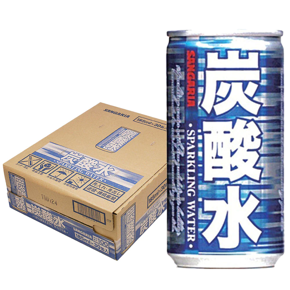 【送料無料】サンガリア 炭酸水 185ml×30本/1ケース