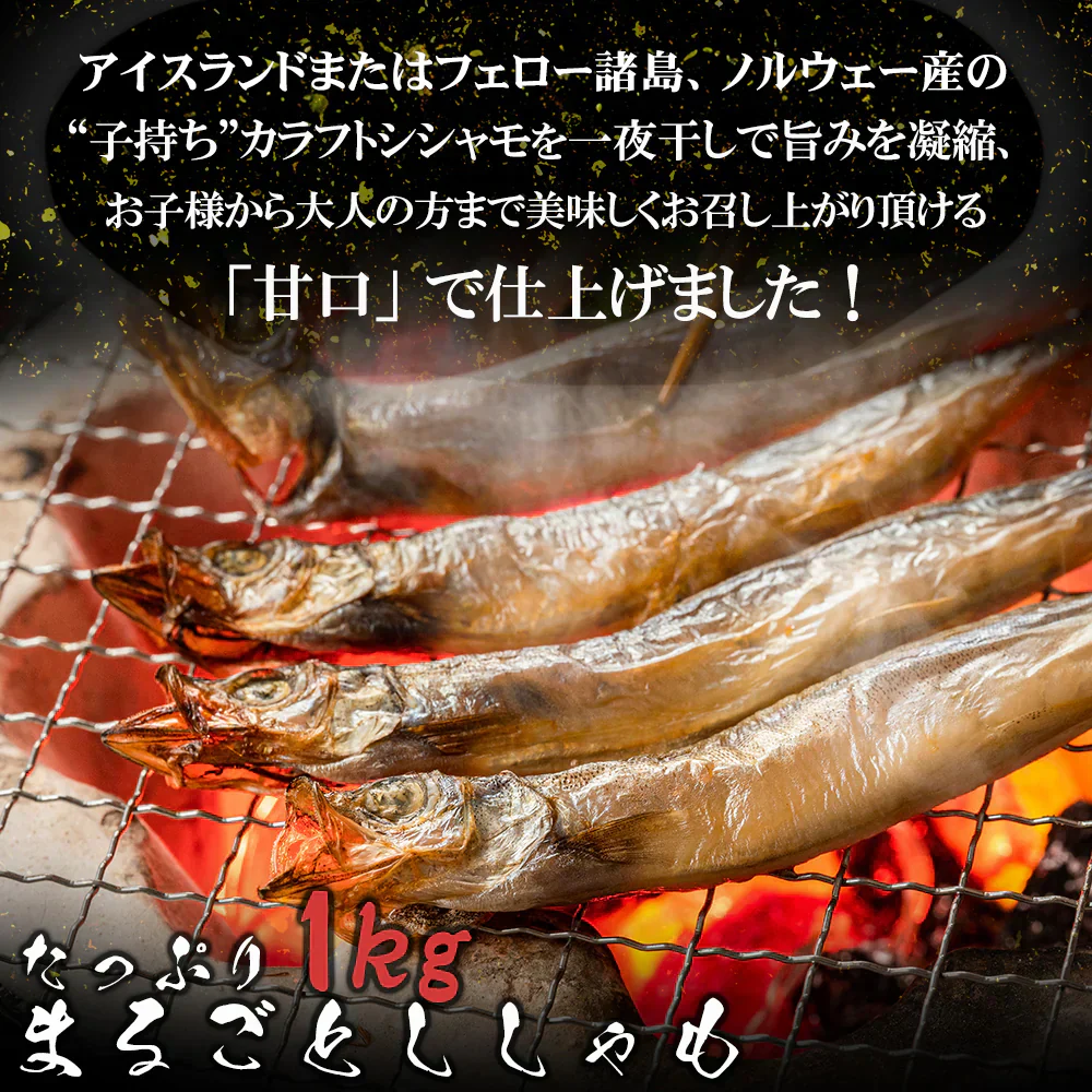 子持ち シシャモ 一夜干し 山盛り1kg(ジッパータイプ) アイスランド産 タイ国内生産 シシャモ  おつまみ