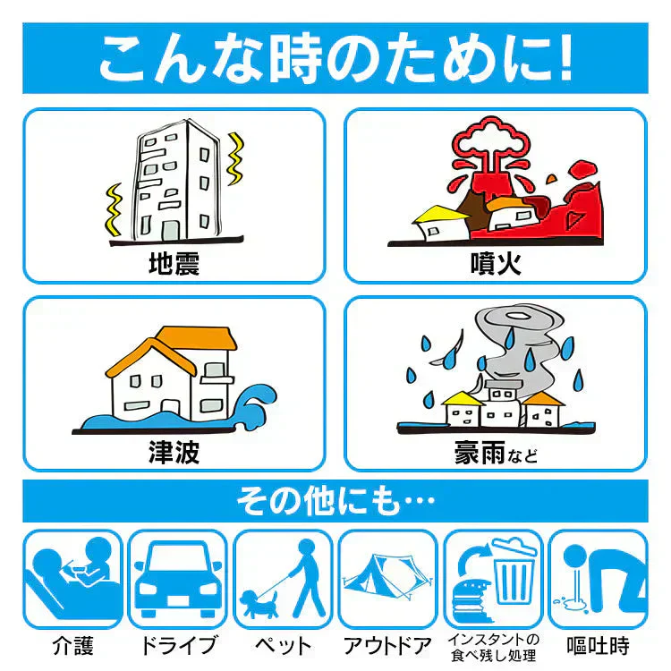 【予約・8月下旬順次発送】非常用トイレ凝固剤 防災士監修 簡易トイレ 防災グッズ 災害用トイレ 携帯トイレ 防災 おすすめ 車中泊 登山 凝固剤 キャンプ 断水 汚物袋 渋滞 介護 長期保存
