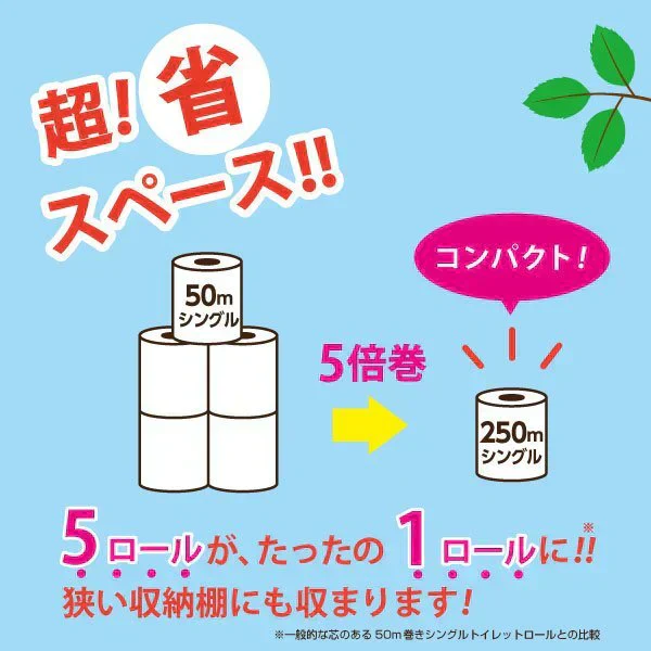 トイレットペーパー 丸富製紙 ペンギン芯なし 超ロング250m パルプ シングル 個包装32個