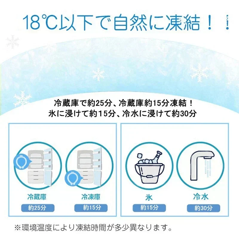 ネッククーラー 即冷却 クールリング アイスリング 子供 自然凍結 2個 スマートアイス ネックバンド 温度でひんやりキープ 繰り返し 暑さ対策 スマートアイス 冷却グッズ 首 冷却 電池なし(子供-ブルー-２個)