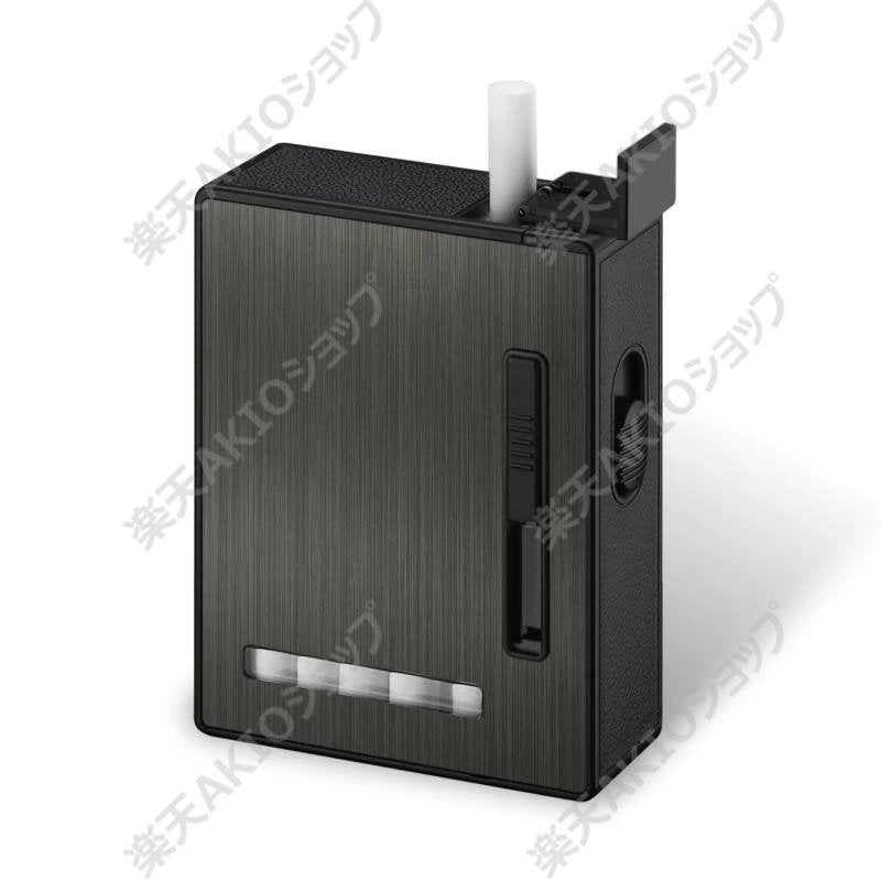 【8mmタバコ20本入れ】タバコケース シガレットケース ライター機能 タバコ自動出す USB充電式 着火ライター 電子ライター 無炎 タバコ収納 大容量