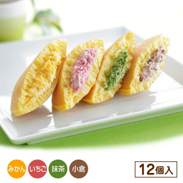 杉谷本舗　生どらセット12個(小倉・抹茶・いちご・みかん 各3個)【送料込み】