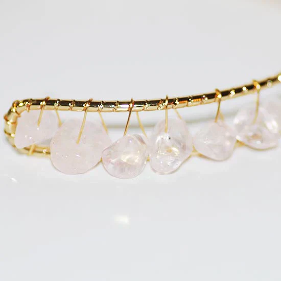 ブレスレット 送料無料 AUULA ローズクウォーツ さざれ石（小）ブレスレット アクセサリー かわいい ガーリー 上品 おしゃれ 女の子