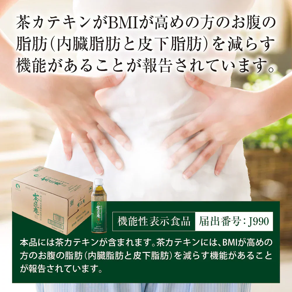 【機能性表示食品】茶匠庵 緑茶ペットボトル 500ml×24本