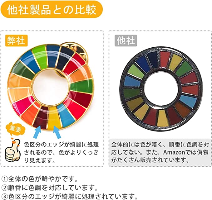 10個セットSDGsバッジ マグネット 正規品 バッジ 金色丸み仕上げ sdgsバッチ ピンバッチ sdgs 会議 着用義務 イメージアップ 国連ガイドライン対応 バッグにも最適 かわいいピンバッジ エスディージーズ おしゃれ 会社 団体 落ちにくい ピン留め ピン ブローチ 金具 ゴールド バッチ ピンバッジ