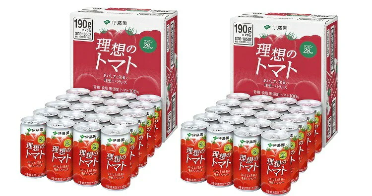 【送料無料】伊藤園 理想のトマト 190g×40本(2ケース)トマトジュース トマト飲料  ITOEN  とまと tomato