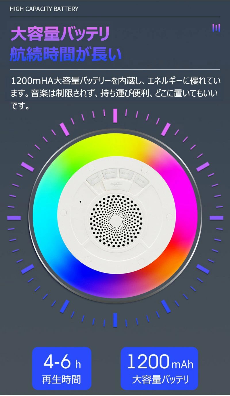 【水に浮かぶ＆壁に掛ける】泳げるスピーカー BLUETOOTHスピーカー ワイヤレス 360度サラウンド IPX7防水 CD音質 ハンズフリー 朗読用 デュアルインターコネクト w671