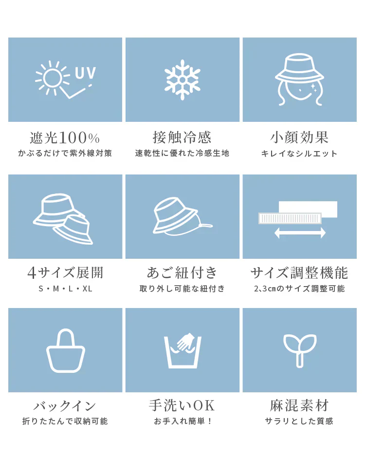 【Mサイズ】【ブラック】【ロングタイプ】　帽子 完全遮光 遮光100% UVカット レディース 大きいサイズ つば広 折りたたみ ハット 自転車 飛ばない 日よけ かぶる日傘 運動会 旅行 レジャー 買い物 ガーデニング あご紐 小顔効果