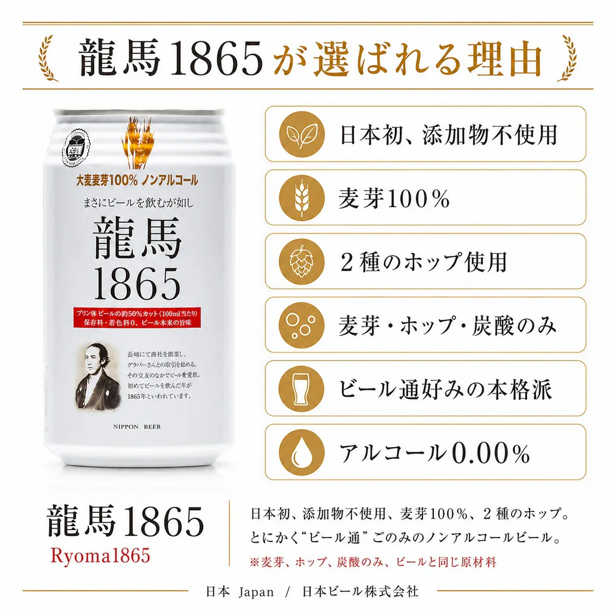【セット品】龍馬 1865龍馬 レモン 350ml 各24本（計48本）ノンアルコール ビールテイスト飲料 家呑み 宅呑み【北海道への発送不可】