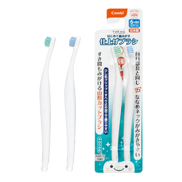 テテオ はじめて歯みがき 仕上げみがき用 12本（2本入×6個）（グリーン・ブルー各1本）