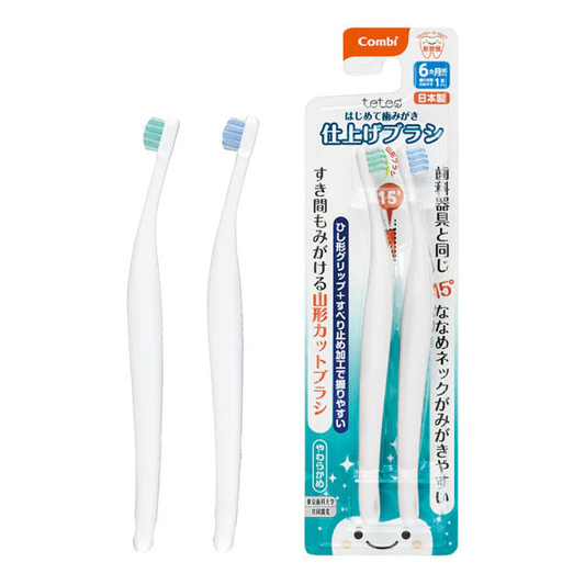 テテオ はじめて歯みがき 仕上げみがき用 12本（2本入×6個）（グリーン・ブルー各1本）