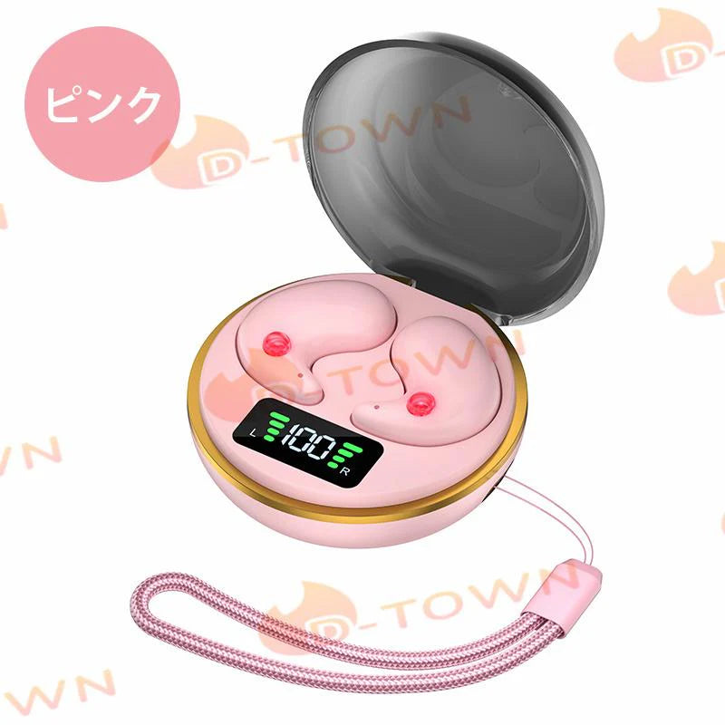 bluetoothイヤホン ブルトゥス5.3 iPhone ワイヤレス式 3色選択 超軽量 両耳 AAC対応 HiFi 高音質 防水 低遅延 android 最新型 LED電量表示 s077A(ブラック)