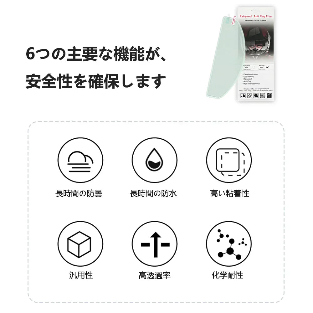安全運転【長期間曇り防止】＼ 防曇フィルム ／2枚入り くもり止めシート 曇り止めフィルム バイクヘルメット用 フィルム  曇り止め シールド ヘルメットパーツ 曇り止め 結露防止 シール 秋冬必需 バイクヘルメット 汎用くもり止めシート ピンロックシート クリアシート 曇り止めシールド 防曇フィルム