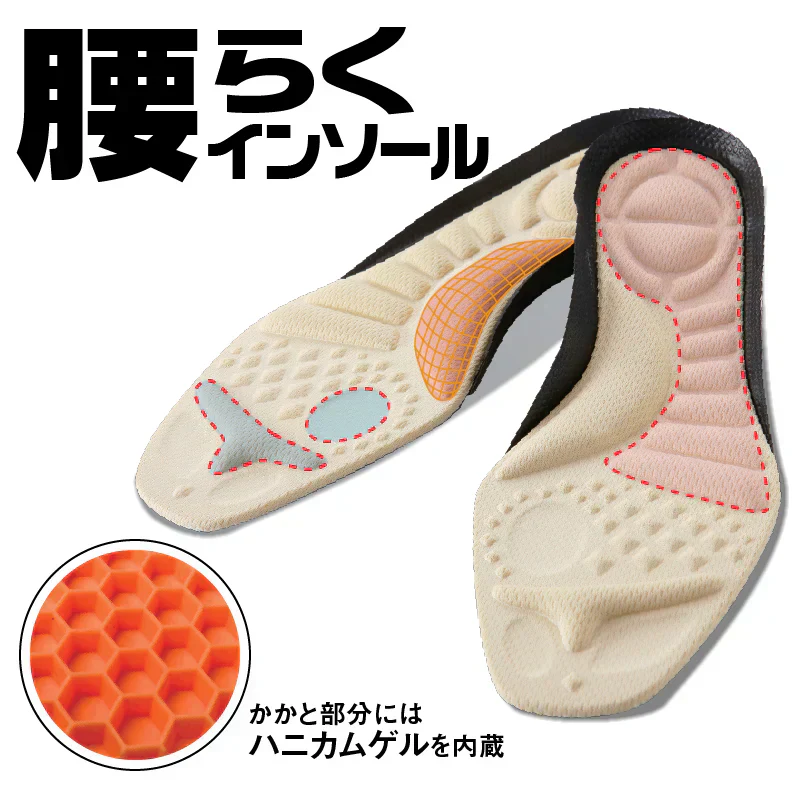 【お得2個セット】腰らくインソール・Lサイズ【 シューフィッター × 整体師が共同開発！腰痛対策特化型インソール 中敷き 衝撃吸収 O脚 内側傾斜 腰痛改善 骨盤 立ち仕事 疲れにくい】中敷き 腰痛 骨盤 姿勢 衝撃吸収 腰らくインソール 骨格補正 衝撃吸収 アーチ アーチサポート 高反発 ハニカムゲル 姿勢矯正　腰痛に悩むシューフィッター　　足のクッション機能　足裏アーチを整え　正しい姿勢をアシスト　メッシュ生地
