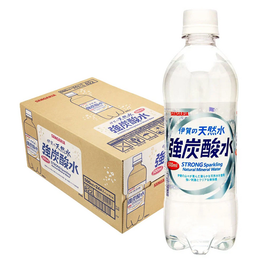 サンガリア 伊賀の天然水 強炭酸 500ml×１ケース/24本