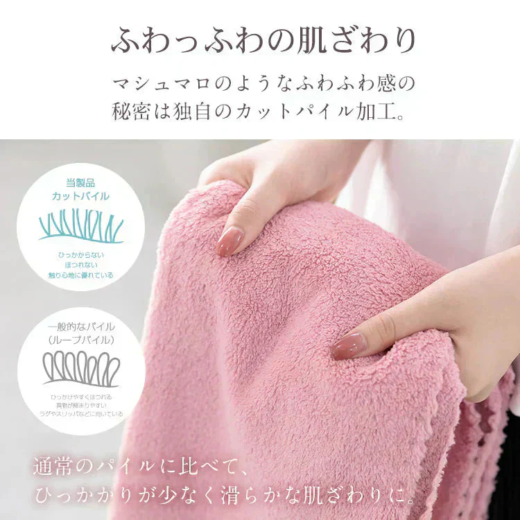 「ヘアドライタオル パープル色・2枚セット100cm×40cm」ヘアタオル 吸水速乾 ふわふわ 髪フェイスタオル マイクロファイバー