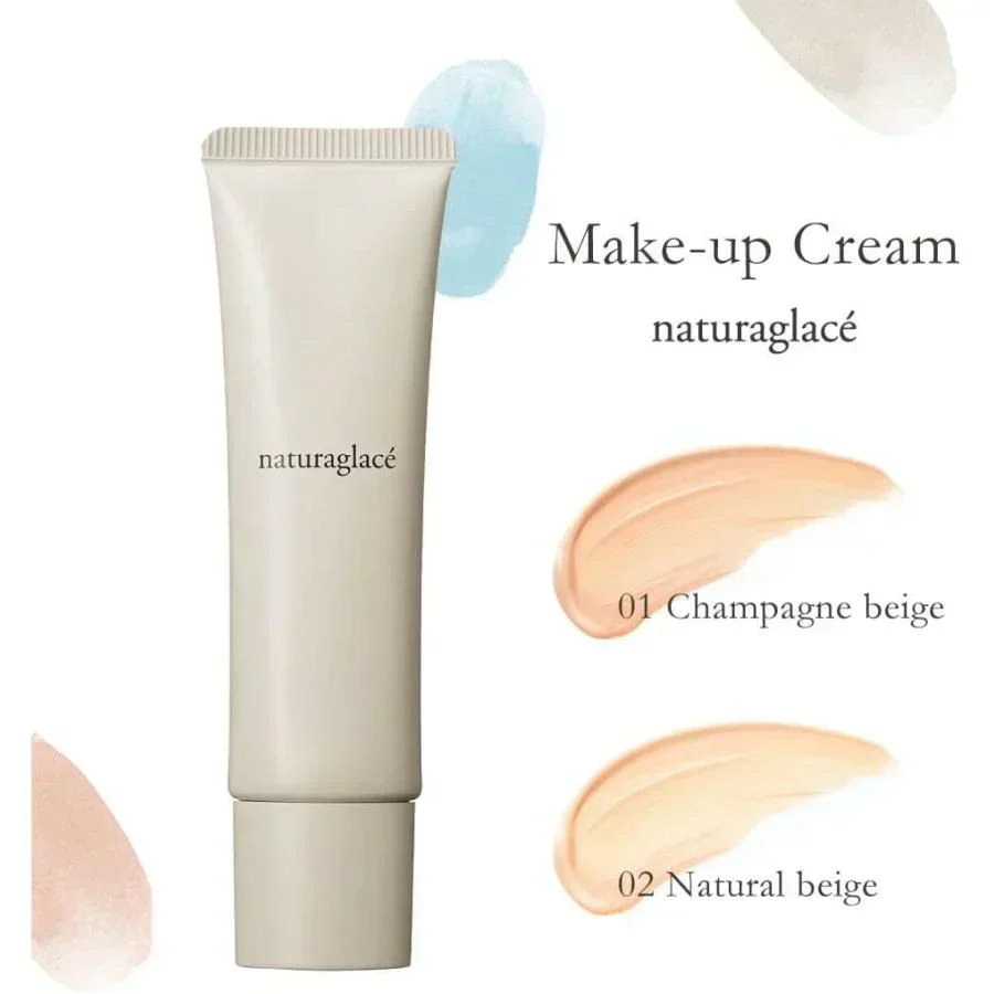 フェイスメイククリーム ナチュラグラッセ メイクアップクリームN 01 シャンパンベージュ SPF44 PA+++ 30g ブルーライトカット オールインワンクリーム 化粧下地 ファンデーション 日焼け止め 保湿美容液 CC 下地 ファンデーション 石けんで落とせる