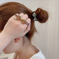 (シルバー)ヘアゴム　蝶結び　キラキラ　ヘアアクセサリー　韓国ファッション　かわいい　オシャレ　髪飾り　上品　大人っぽい　エレガント フェミニン 　シンプル
