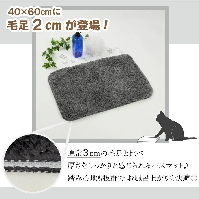 【ブラウン 40×60cm (毛足2cm) 】バスマット 足ふきマット 極細繊維 トイレマット お風呂 マット 玄関マット 速乾 抗菌 防臭 エステ バスマット かわいい 珪藻土より 衛生的 快適 ふわふわ おしゃれ 40*60 50*80 送料無料 選べる 大判