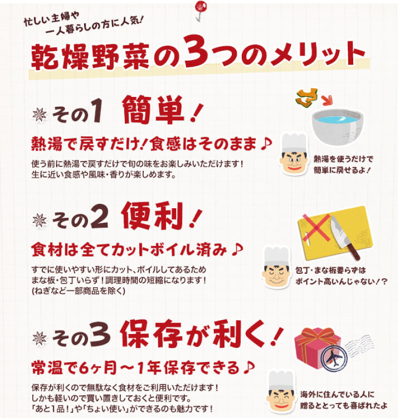 【3人シェア買いでお得】九州産　乾燥野菜　３種　＋　みそ汁の具　２種　計５袋セット　簡単　便利 みそ汁 味噌汁 キャンプ　保存　炒め物　ネコポス便　全国送料込