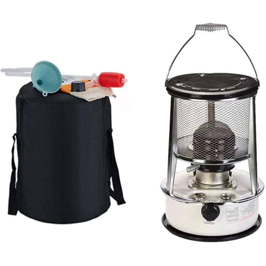 石油ストーブ 対流式 灯油暖房ストーブ 6L 省エネ 赤外線熱 高効率燃焼 小型 軽量 ストーブ 屋外 防災 部屋 キャンプ 防寒対策 緊急設備 (白-鉄-6L)