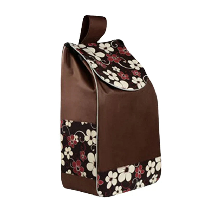 キャリーカート用バッグ 花黒 bag for carry cart 買い物バッグ キャリーケース カバー 防水 折り畳み 大容量 ショッピング 旅行 弊社のキャリーカートも対応