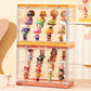 即納 大きいサイズ フィギュアケース 収納ケース 可動棚 コレクション ボックス クリアケース コレクションケース 透明 展示ケース マグネット扉付き 積み w605D(イエロー)