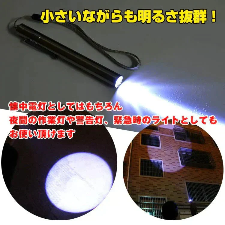 ペンライト LED ステンレス USB 充電 防災 作業灯 警告灯 クリップ ストラップ 【防災グッズがお得】