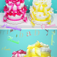 ハワイアンおむつケーキ【Sサイズ/プルメリア・ホワイト】綺麗なプルメリアのお花がいっぱい/出産祝い