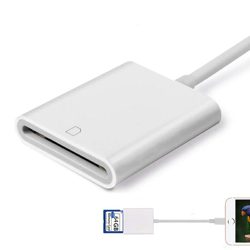iPhone用SDカードリーダー lightning⇔SDアダプタ ケーブル iPad Lightningライトニング専用 アイパッド データ転送 バックアップ 写真 映像 ファイル 保存移動
