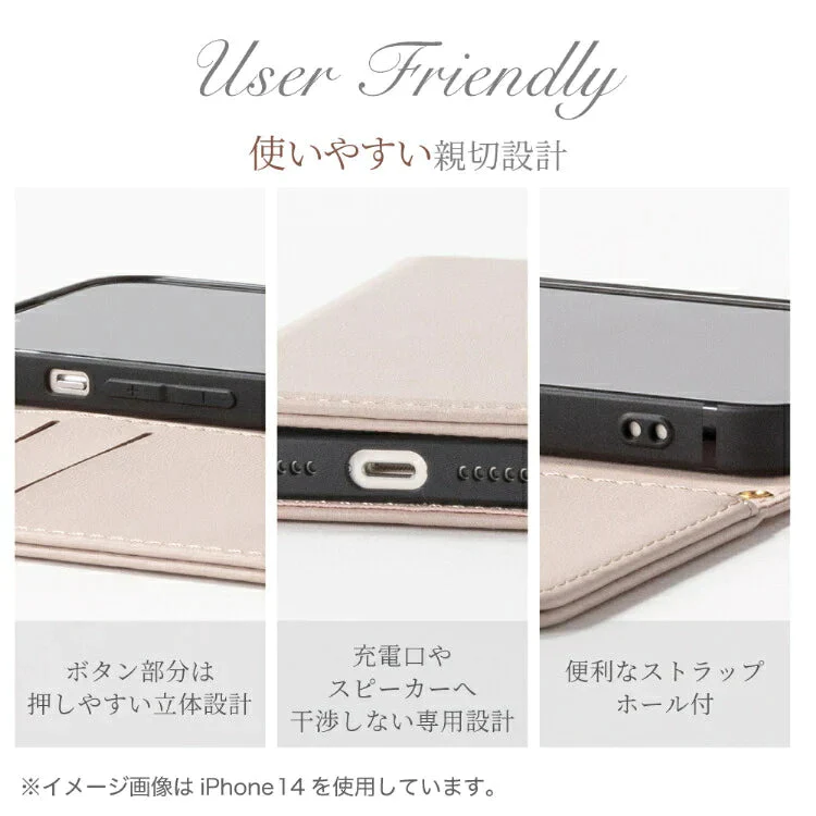 【 iPhone12/12Pro  ピンクベージュ 】 iPhone ケース 手帳型 スマホケース 手帳型ケース 手帳 スマホ カード収納 マグネット アモーレ PUレザー 手帳タイプ 携帯カバー 携帯 カバー ケース