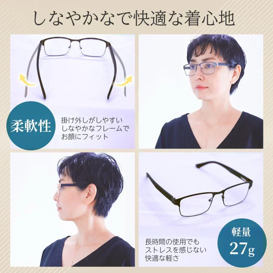 【シルバー/+3.0】老眼鏡 シニアグラス おしゃれ 眼鏡 メンズ レディース ブルーライトカット リーディンググラス