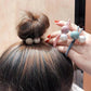 (ブラック)ヘアゴム パール おしゃれ リボン結び シンプル 髪留め ヘア留め かわいい 髪飾り 上品 パーティー飾りヘアアクセサリー