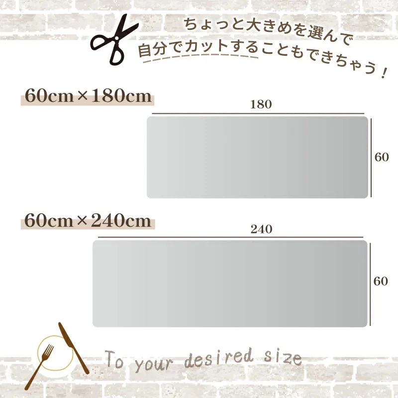 【クリア　45×120cm】  キッチンマット クリアマット キッチン 透明 拭ける 撥水 透明キッチンマット 長い 防水 透明マット キズ 凹み防止 床暖房対応 カーペット シンプル 45*90 45*120 45*150 45*180 45*240 60*180 60*240 60*270