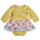 日本製 子供服 Cream Chantilly ベビー服 ドット星プリントスカート付ロンパース（イエロー）80cm