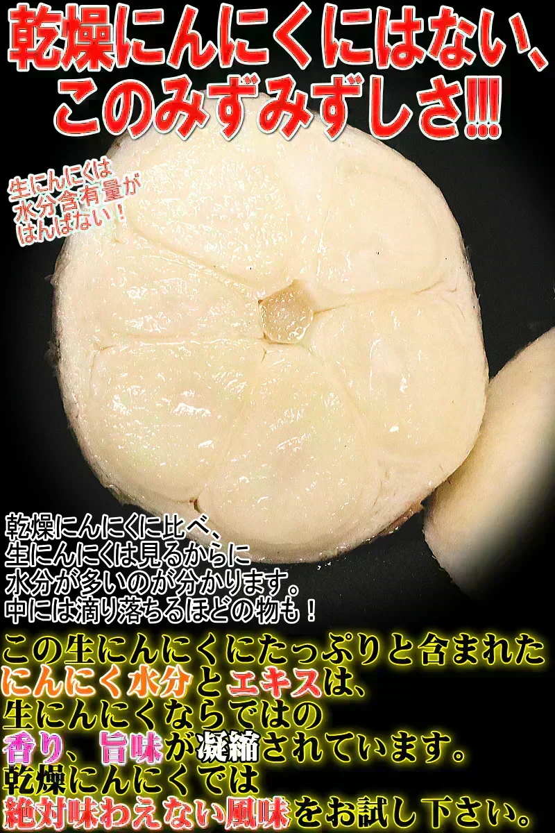 【即日発送】青森県産 幻の生にんにく 1kg【冷蔵便】 令和8年度産 Mサイズ以上L～2L混合