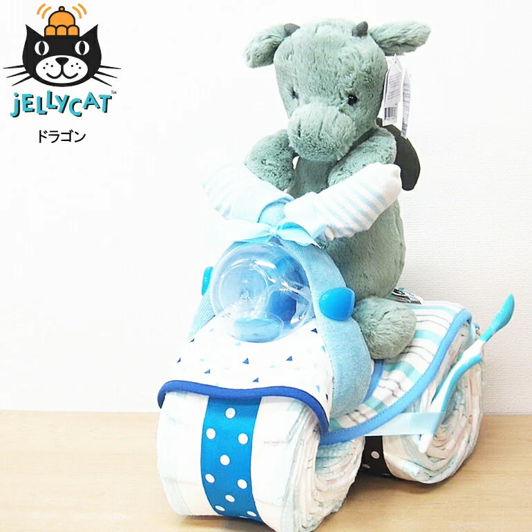 ジェリーキャットおむつバイク【Ｓサイズ/モンキー】ぬいぐるみブランドのジェリーキャットがおむつバイクで新登場！大きなふわふわのぬいぐるみ