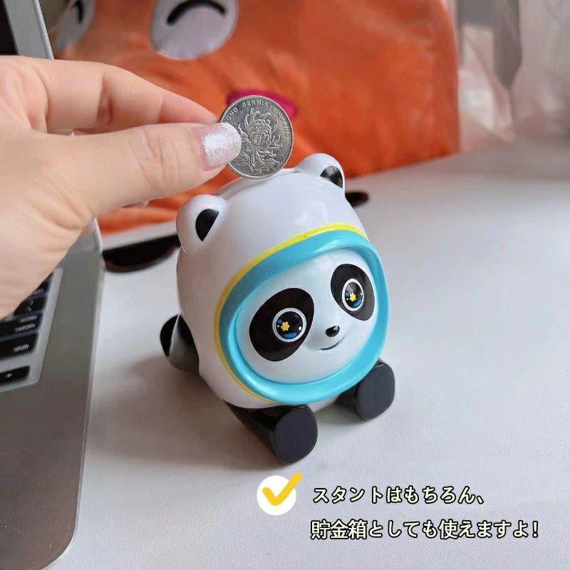 当日発送 貯金箱 スマホスタンド ビンドゥンドゥン 貯金缶 卓上 2in1 コイン箱 氷パンダ 記念品 人気 綺麗 かわいい 萌え おもちゃ 宝箱 小銭ボックス