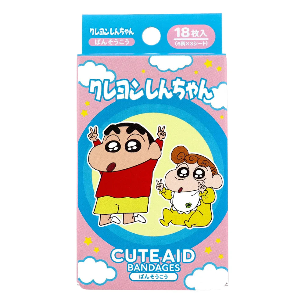 サンタン CUTEAID キャラクター救急絆創膏 クレヨンしんちゃん PKMK 6柄X3シート 18枚入り X10箱