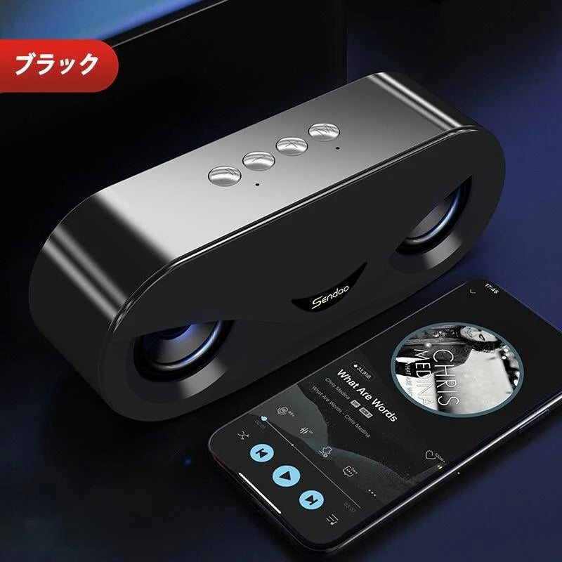 Bluetooth スピーカー デュアルドライバー/ワイヤレススピーカー/内蔵マイク搭載　大容量充電電池AH　高音質 大音量　iPhone & Android対応 w127C(ブルー)