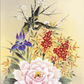 掛軸 【四季花】 北山歩生筆 [ 収納箱 10年保証 品質保証付き 31×89 四季 オールシーズン 牡丹 人気 国産 国内産 受注生産 床の間 和風 掛け軸 日本製 名画 縁起物 プレゼント 画寸 送料無料 ]