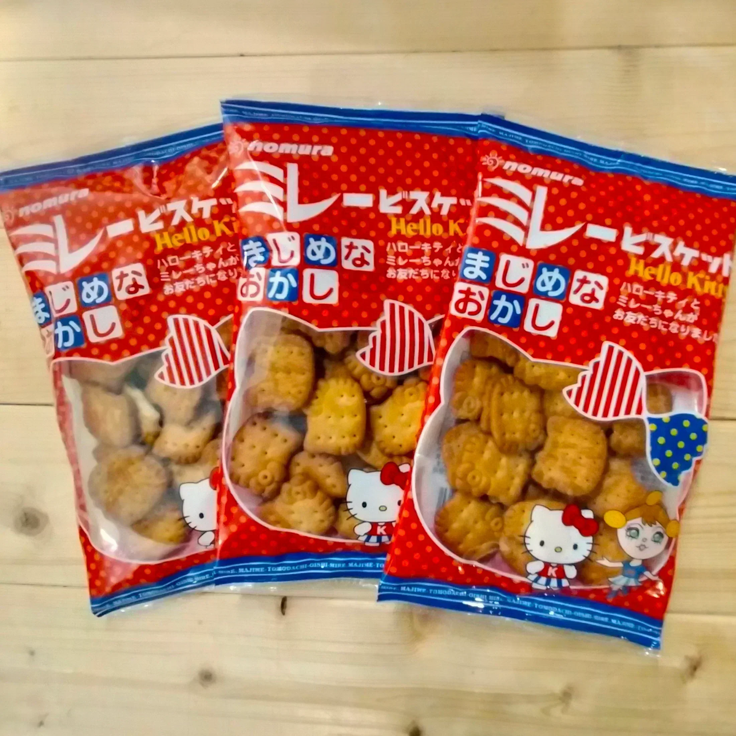 送料無料 ミレービスケット ミレー 野村 ハローキティ まじめ ミレービスケット 100g×3袋セット 出来立て発送