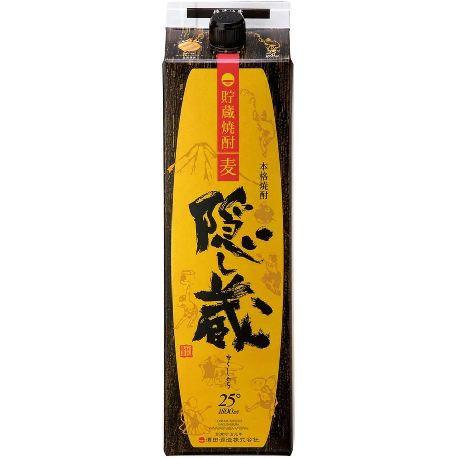 濱田酒造 隠し蔵 麦 25度 パック 1.8L×6本/1ケース