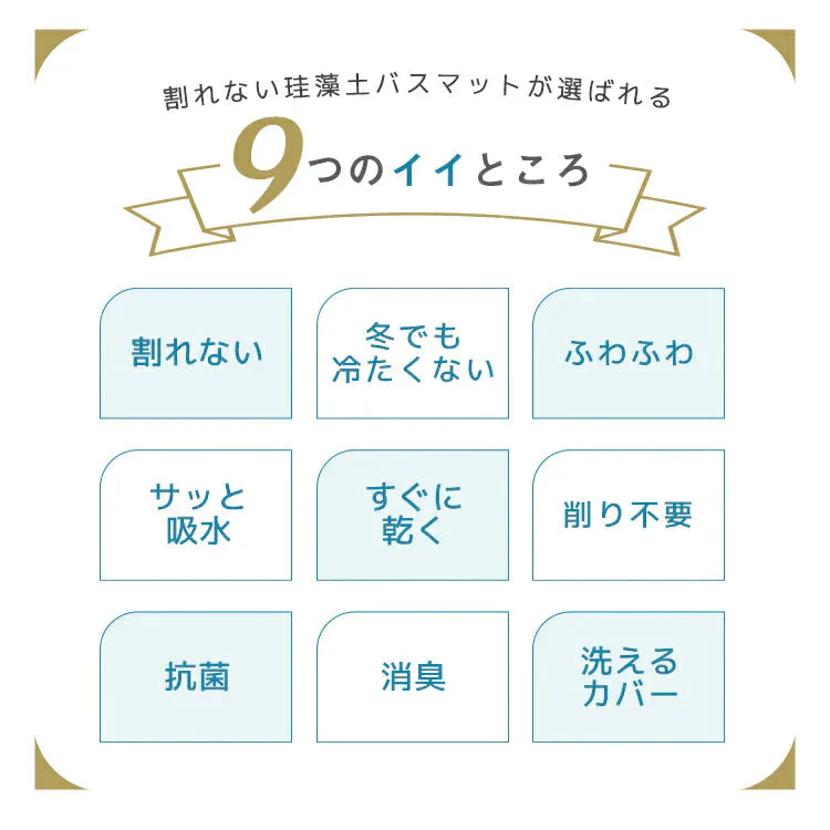 【ライトグレー】珪藻土バスマット ソフト ノンアスベスト 割れない 洗える 大きい 防カビ 珪藻土 バスマット マット お風 足ふき 足拭き 吸水 速乾 水切り 吸水 消臭 抗菌 バス用品 おしゃれ かわいい 洗濯