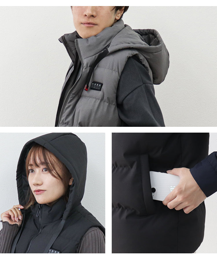 【Lサイズ】【ブラック】電熱ベスト 発熱ベスト ヒーターベスト ヒーター付きベスト 電熱ジャケット 電熱ウェア 電気ベスト 3段温度調整 防寒ベスト 加熱ベスト インナー レディース メンズ 男女兼用 軽量 防寒 速暖 通勤通学 アウトドア バイク