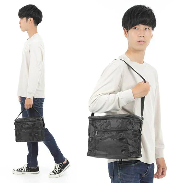 【ブラック】【予約商品・発送時期は商品説明に記載】保冷バッグ クーラーバッグ 折りたたみ クーラーバック 保冷 バッグ 保温 折りたたみ 弁当 ランチバッグ クーラーボックス レジ袋 レジカゴバッグ エコバッグ マチ 広い メンズ レディース キッズ おしゃれ コンパクト ファスナー 釣り 送料無料