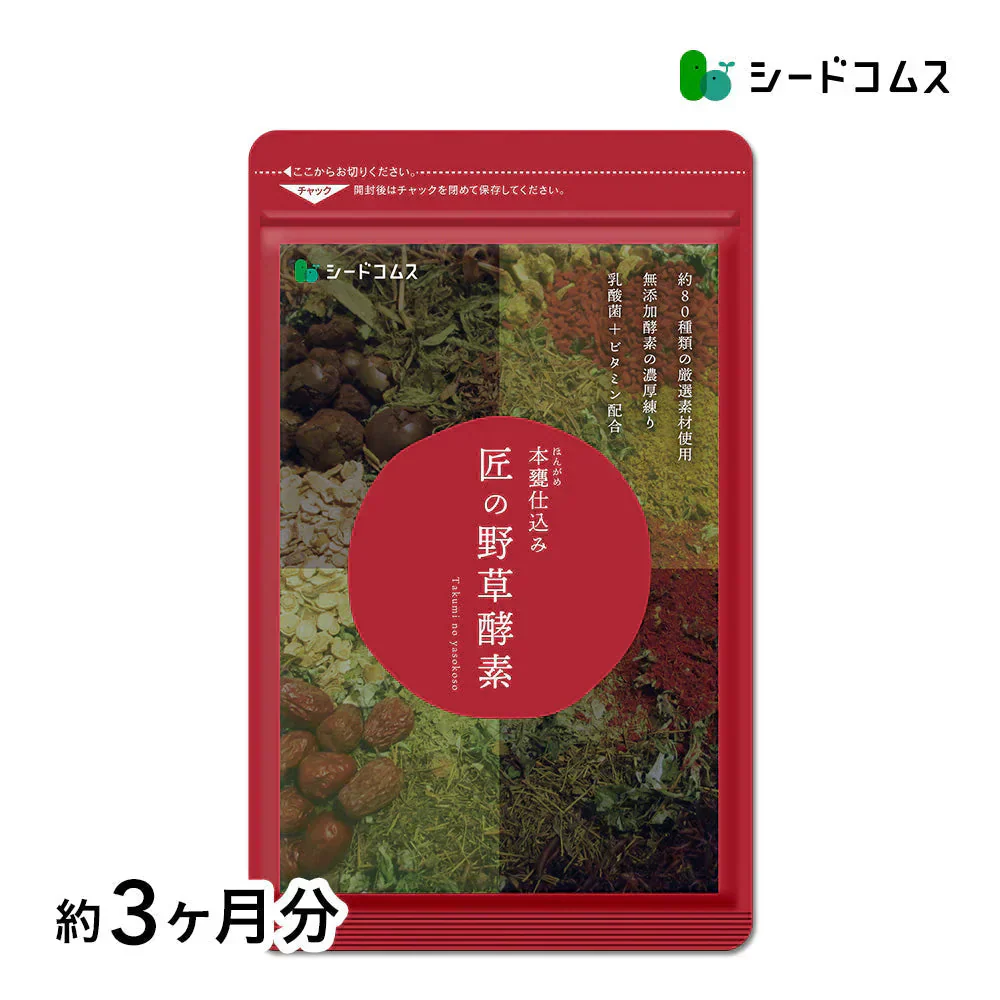 匠の野草酵素《約3ヶ月分》  送料無料 サプリ サプリメント 酵素 野草酵素 健康  スーパーフード 健康食品 野菜不足 乳酸菌 ダイエット 美容 ビタミン ビタミンC【大容量】
