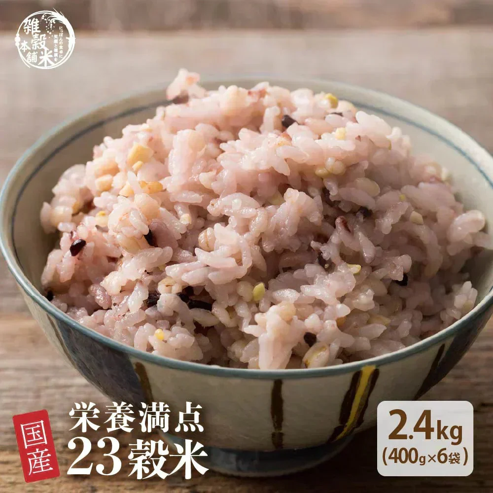 雑穀 雑穀米 国産 栄養満点23穀米 2.4kg(400g×6袋) 無添加 無着色 ファミリーサイズ 送料無料