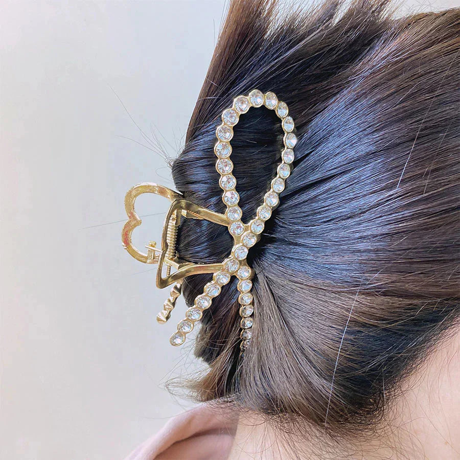 (Cタイプ)キラキラヘアピン　クリップ　花　パール付き　ヘア留め　ヘアアクセサリー　ヘア爪　クランプ　かわいい　オシャレ　髪飾り　大人　春　夏　秋